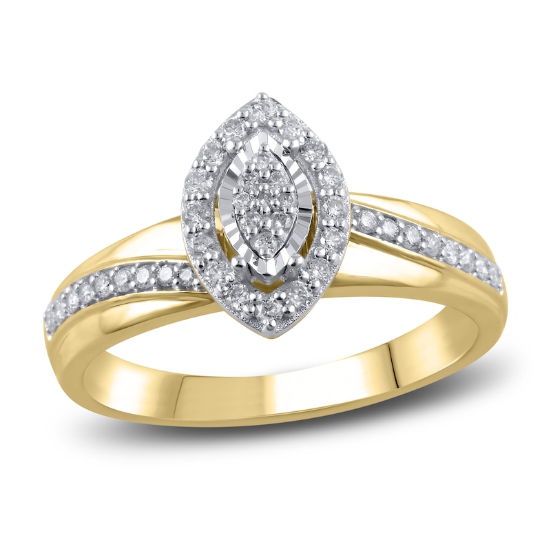 Diamond Promise Ring 1/4 ct tw Round 14K Yellow Gold