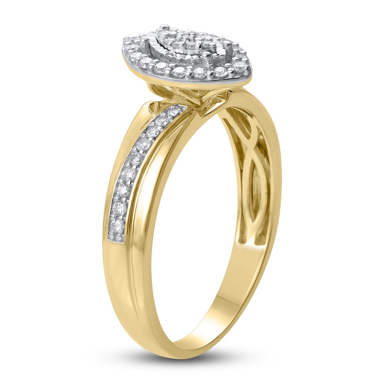 Diamond Promise Ring 1/4 ct tw Round 14K Yellow Gold