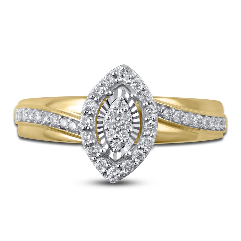 Diamond Promise Ring 1/4 ct tw Round 14K Yellow Gold