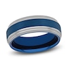 Thumbnail Image 1 of Men's Wedding Band Blue Ion-Plated Tungsten 8.0mm