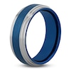 Thumbnail Image 1 of Men's Wedding Band Blue Ion-Plated Tungsten 8.0mm
