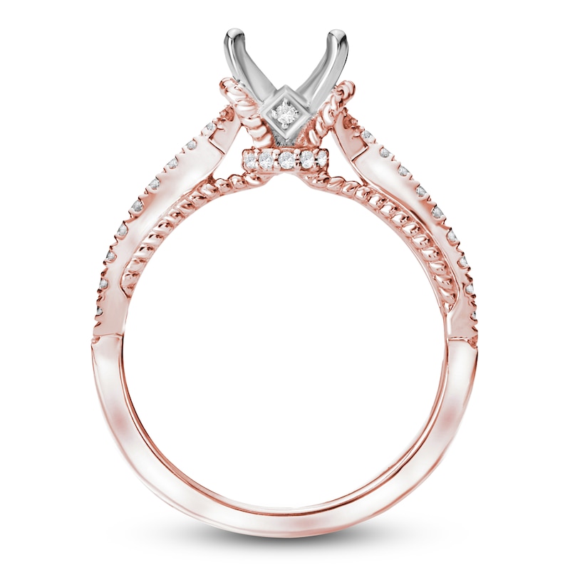 Main Image 2 of Diamond Engagement Ring Setting 1/3 ct tw Round 14K Rose Gold