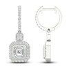 Thumbnail Image 2 of Square-Cut Emerald/Round Lab-Grown Diamond Earrings 2-3/4 ct tw 14K White Gold