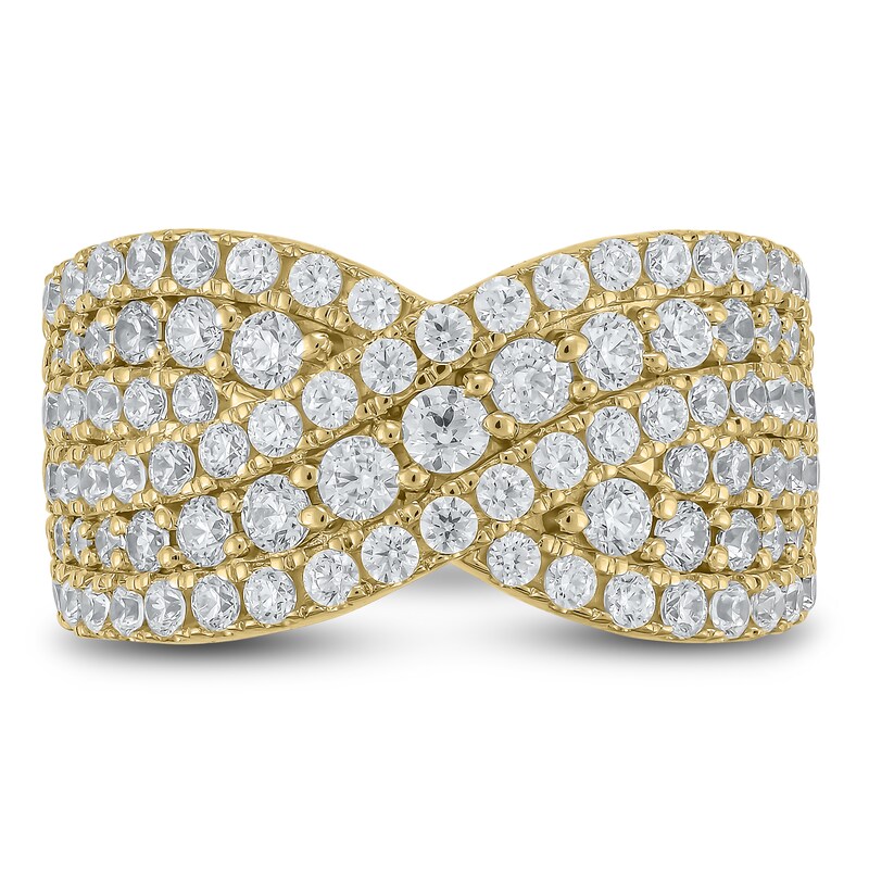 Main Image 2 of Diamond Multi-Row Ring 2 ct tw 14K Yellow Gold