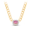 Thumbnail Image 0 of Kallati Natural Pink Sapphire & Diamond Necklace 1/5 ct tw 14K Yellow Gold