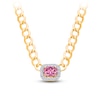Thumbnail Image 1 of Kallati Natural Pink Sapphire & Diamond Necklace 1/5 ct tw 14K Yellow Gold