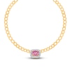 Thumbnail Image 3 of Kallati Natural Pink Sapphire & Diamond Necklace 1/5 ct tw 14K Yellow Gold