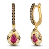 Thumbnail Image 2 of Le Vian Natural Ruby & Diamond Earrings 3/4 ct tw 14K Honey Gold