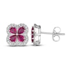 Thumbnail Image 1 of Le Vian Natural Ruby & Diamond Earrings 1/4 ct tw Platinum