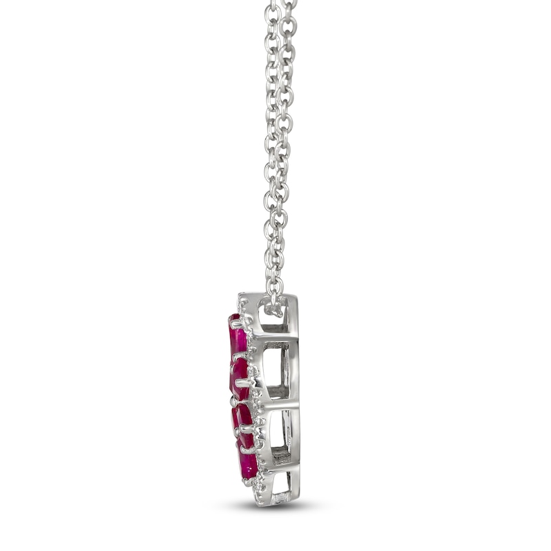 Le Vian Natural Ruby & Diamond Pendant Necklace 1/5 ct tw Platinum