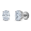 Thumbnail Image 2 of Oval-Cut Lab-Grown Diamond Solitaire Stud Earrings 3 ct tw 14K White Gold (F/SI2)