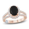 Thumbnail Image 1 of Pnina Tornai Oval-Cut Black Diamond & White Diamond Halo Engagement Ring 2-5/8 ct tw 14K Rose Gold