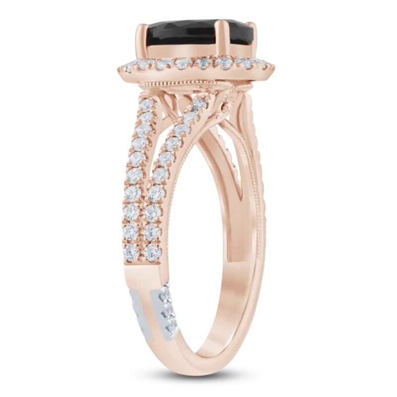 Main Image 2 of Pnina Tornai Oval-Cut Black Diamond & White Diamond Halo Engagement Ring 2-5/8 ct tw 14K Rose Gold