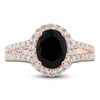 Thumbnail Image 3 of Pnina Tornai Oval-Cut Black Diamond & White Diamond Halo Engagement Ring 2-5/8 ct tw 14K Rose Gold