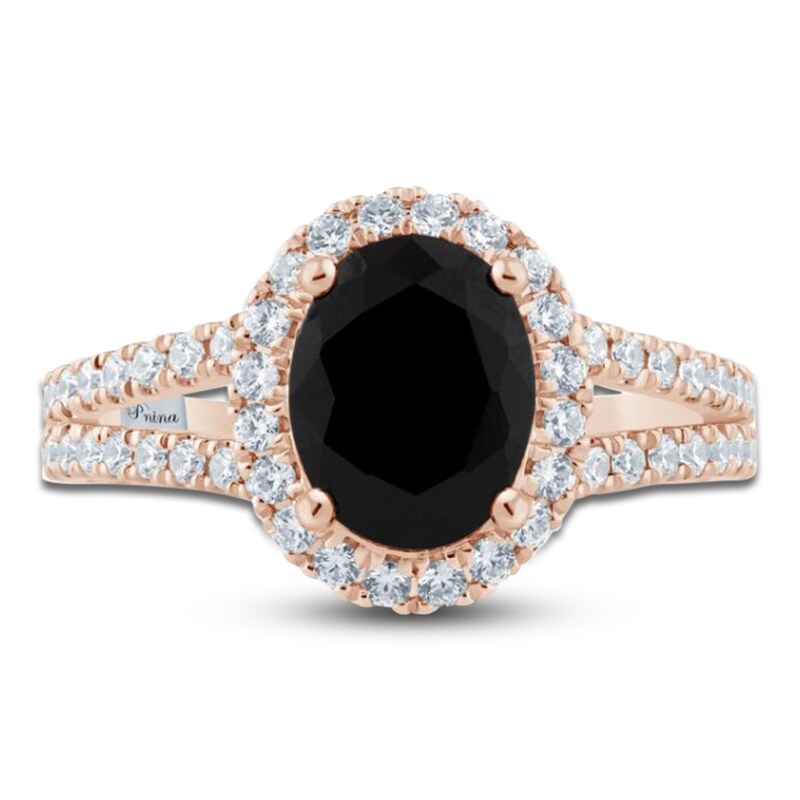 Main Image 3 of Pnina Tornai Oval-Cut Black Diamond & White Diamond Halo Engagement Ring 2-5/8 ct tw 14K Rose Gold