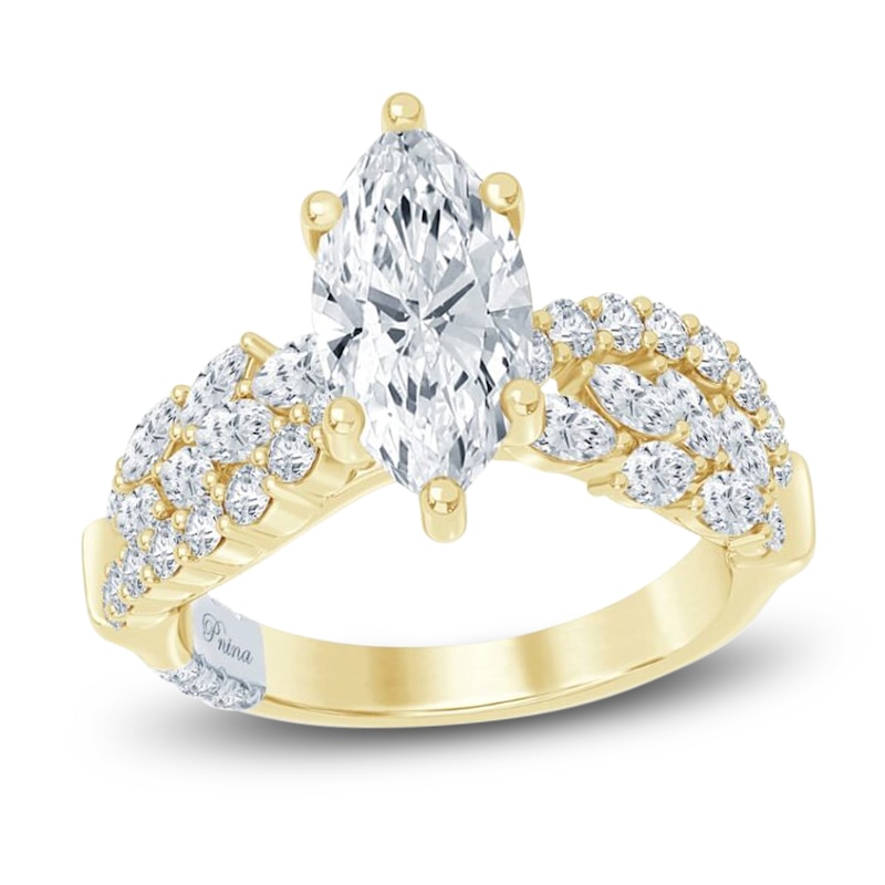 Main Image 1 of Pnina Tornai Lab-Grown Diamond Marquise-Cut Engagement Ring 3 ct tw 14K Yellow Gold
