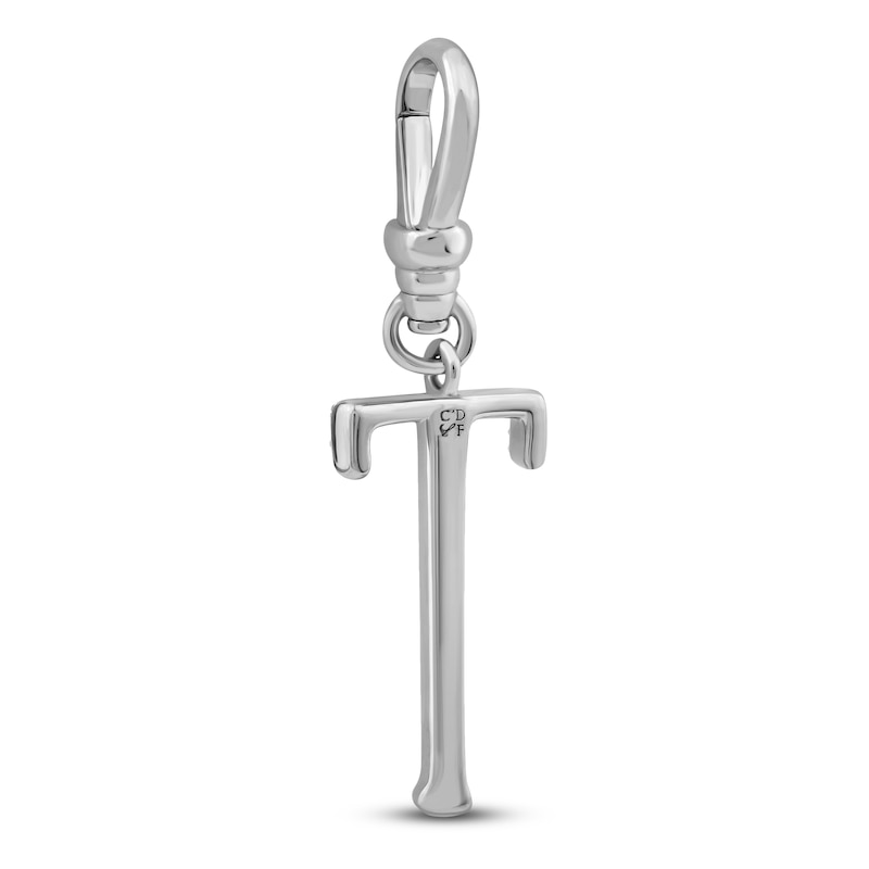 Main Image 2 of Charm'd by Lulu Frost Diamond Letter T Charm 1/15 ct tw Pavé Round 10K White Gold