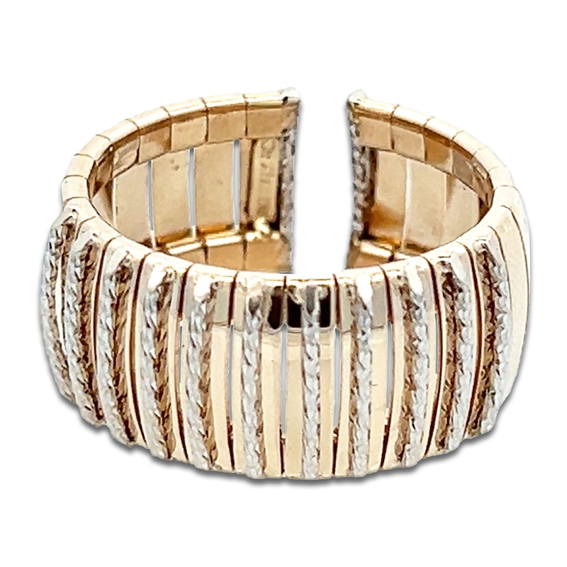 Main Image 1 of Italia D'Oro Diamond-Cut Domed Cleopatra Ring 14K Two-Tone Gold