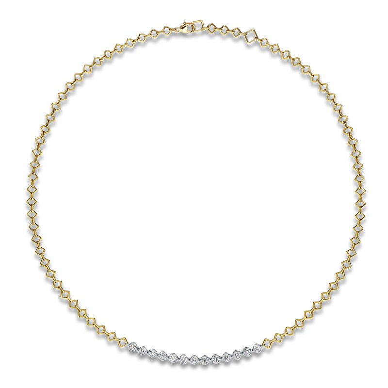 Main Image 2 of Matinee by A Link Diamond Abbracci Necklace 1 ct tw 18K Two-Tone Gold 17.25"