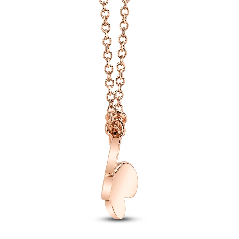 Main Image 2 of Shy Creation Diamond Accent Butterfly Necklace 14K Rose Gold 18" SC55009038