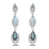Thumbnail Image 3 of Marquise-Cut Natural Sky, Swiss & London Blue Topaz Drop Earrings 1/4 ct tw Diamonds 10K White Gold