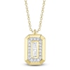 Thumbnail Image 1 of Shy Creation Baguette & Round-Cut Diamond Necklace 1/15 ct tw 14K Yellow Gold 18" SC55027170RD