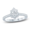 Thumbnail Image 1 of Brilliant Moments Pear-Shaped Diamond Starburst Halo Engagement Ring 3/4 ct tw 14K White Gold