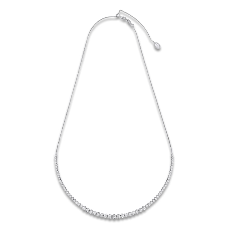 Main Image 2 of Blue Nile X Jared Diamond Graduated Tennis Necklace 3 ct tw 14K White Gold 22"