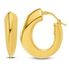 Thumbnail Image 2 of Blue Nile X Jared Tapered Oval Hoop Earrings 14K Yellow Gold