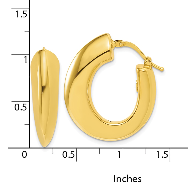 Main Image 4 of Blue Nile X Jared Tapered Oval Hoop Earrings 14K Yellow Gold