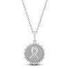 Thumbnail Image 1 of Diamond Ribbon Medallion Necklace 1/4 ct tw Sterling Silver 18"
