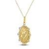 Thumbnail Image 2 of Cosmos Birth Flower Diamond Necklace 1/4 ct tw 10K Yellow Gold 18"