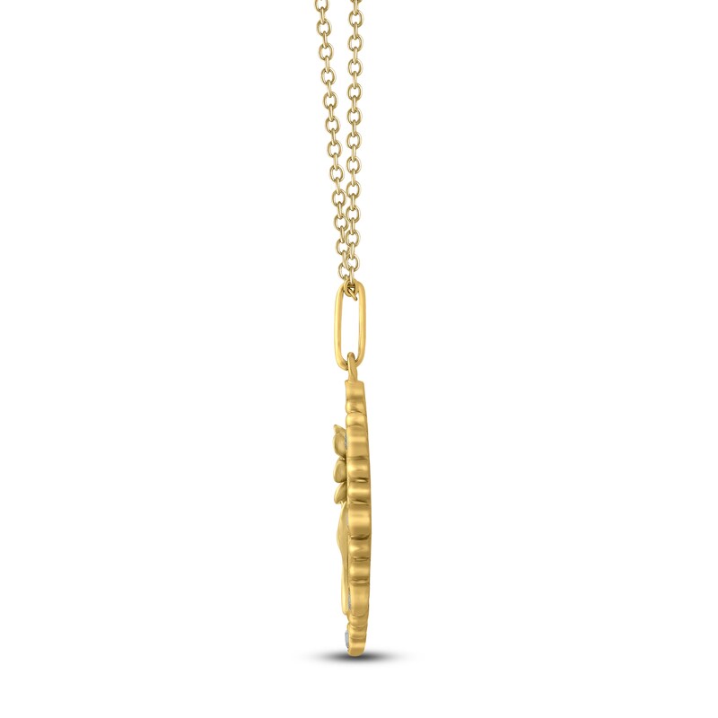 Main Image 3 of Cosmos Birth Flower Diamond Necklace 1/4 ct tw 10K Yellow Gold 18"