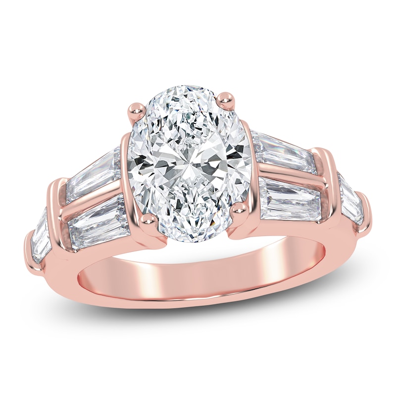 Main Image 1 of Oval-Cut Created By Jared Studio Lab-Created Diamond Engagement Ring 3-1/2 ct tw 14K Rose Gold