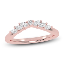 Created By Jared Studio Certified Marquise & Round-Cut Lab-Grown Diamond Contour Anniversary Ring 1/5 ct tw 14K Rose Gold