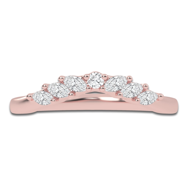 Main Image 3 of Created By Jared Studio Certified Marquise & Round-Cut Lab-Grown Diamond Contour Anniversary Ring 1/5 ct tw 14K Rose Gold