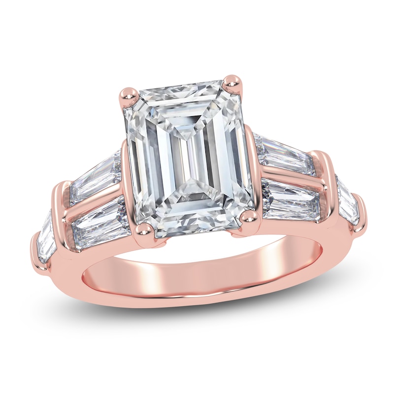 Main Image 1 of Emerald-Cut Created By Jared Studio Lab-Grown Diamond Engagement Ring 4-1/2 ct tw 14K Rose Gold