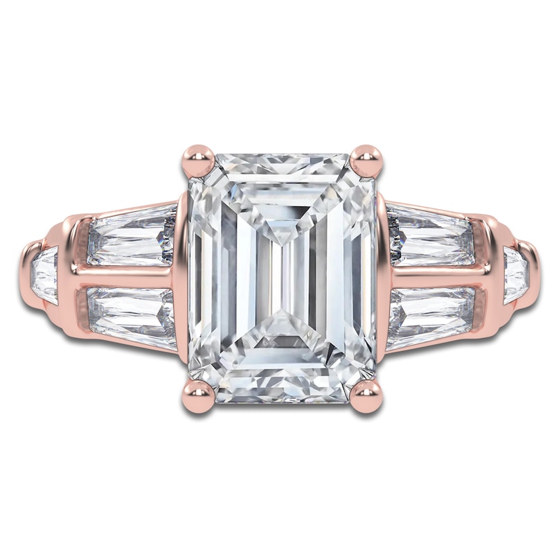 Main Image 3 of Emerald-Cut Created By Jared Studio Lab-Grown Diamond Engagement Ring 4-1/2 ct tw 14K Rose Gold