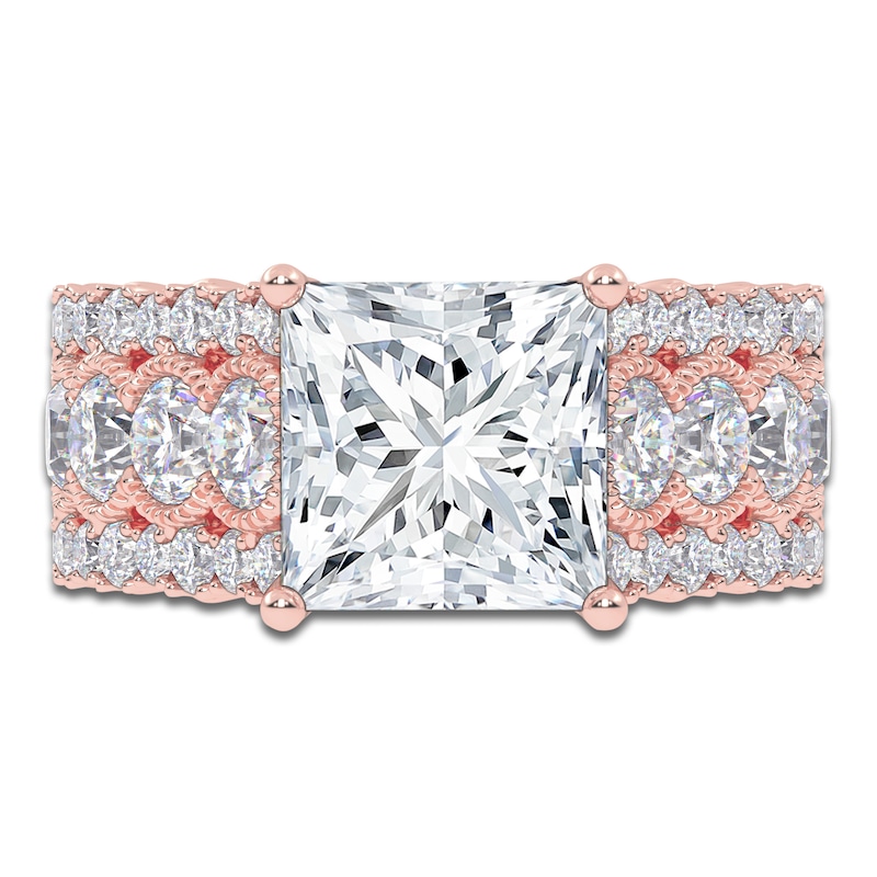 Main Image 3 of Princess-Cut Created By Jared Studio Lab-Grown Diamond Engagement Ring 3-3/4 ct tw 14K Rose Gold