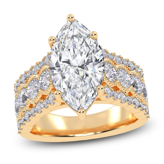 Marquise-Cut Lab-Grown Diamond Engagement Ring 4-3/4 ct tw 14K Yellow Gold