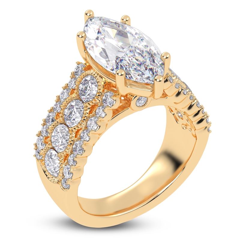 Main Image 2 of Marquise-Cut Created By Jared Studio Lab-Grown Diamond Engagement Ring 4-3/4 ct tw 14K Yellow Gold