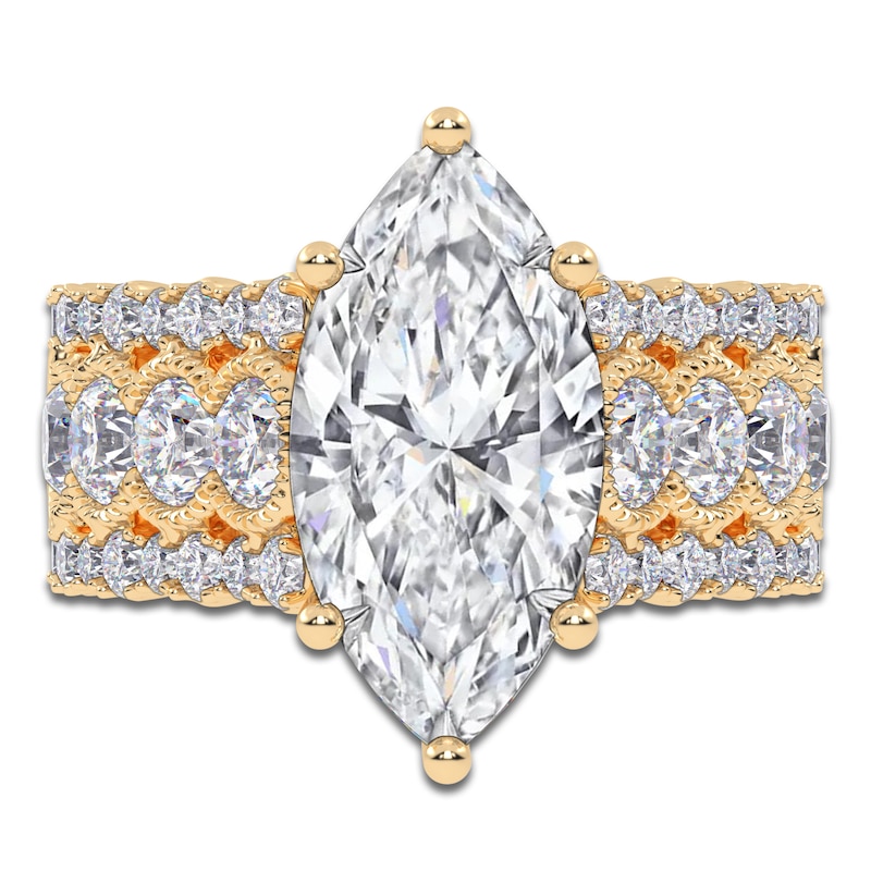 Main Image 3 of Marquise-Cut Created By Jared Studio Lab-Grown Diamond Engagement Ring 4-3/4 ct tw 14K Yellow Gold