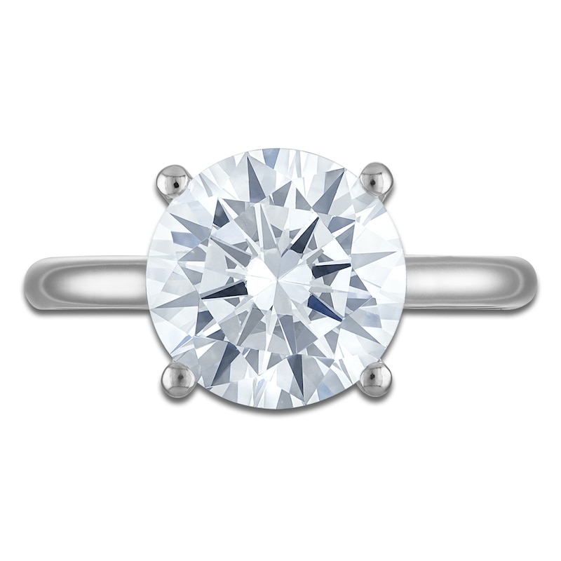 Main Image 3 of Round-Cut Lab-Grown Diamond Solitaire Plus Engagement Ring 3-5/8 ct tw Platinum (VS2/F)