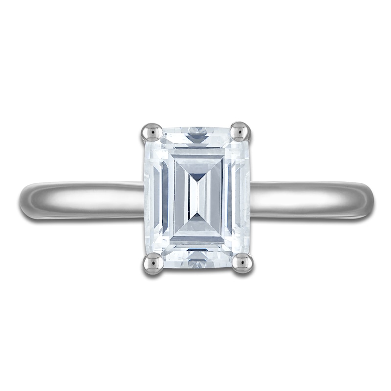 Main Image 3 of Emerald-Cut Lab-Grown Diamond Solitaire Plus Engagement Ring 1-5/8 ct tw Platinum (VS2/F)