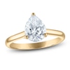 Thumbnail Image 1 of Pear-Shaped Lab-Grown Diamond Solitaire Plus Engagement Ring 1 ct tw 18K Yellow Gold (VS2/F)