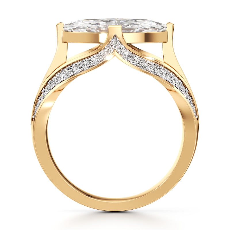 Main Image 2 of J'Lure Lab-Grown Diamond Moval Old-Cut Engagement Ring 2-3/8 ct tw 18K Yellow Gold