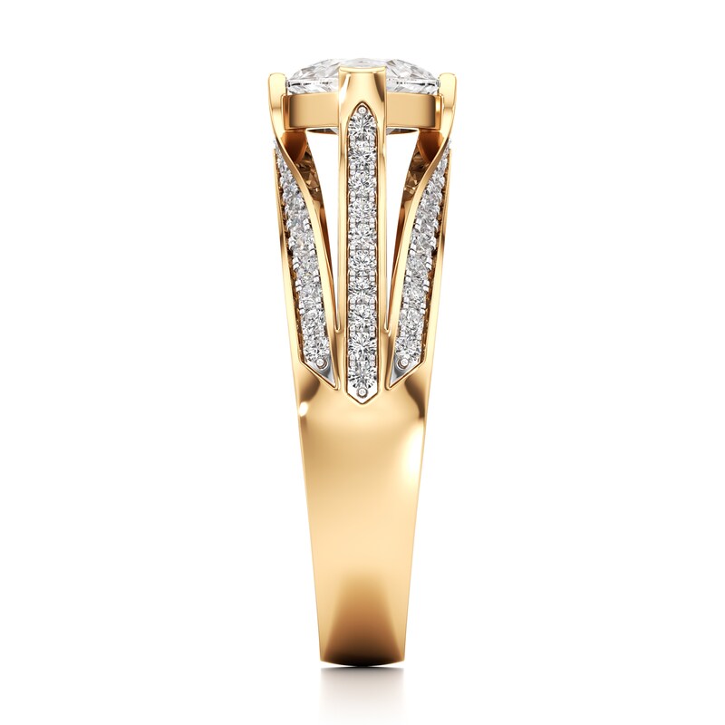 Main Image 3 of J'Lure Lab-Grown Diamond Moval Old-Cut Engagement Ring 2-3/8 ct tw 18K Yellow Gold