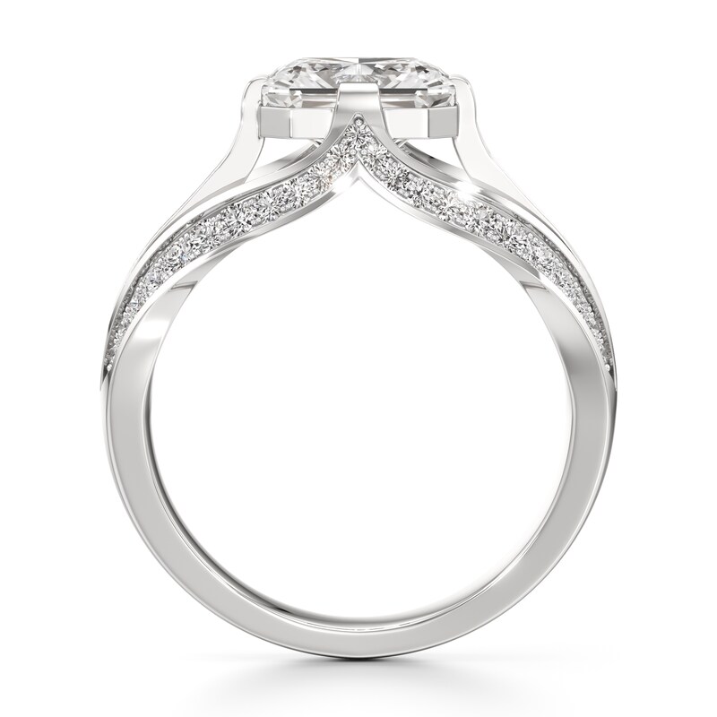 Main Image 2 of J'Lure Lab-Grown Diamond Radiant Brilliant-Cut Engagement Ring 2-3/8 ct tw 18K White Gold