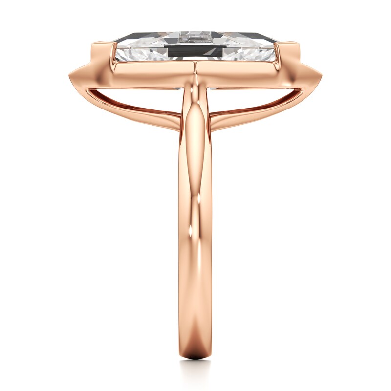 Main Image 3 of J'Lure Lozenge Step-Cut Lab-Created Diamond Half-Halo Engagement Ring 3-1/6 ct tw 18K Rose Gold