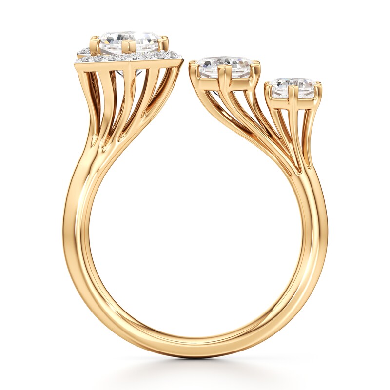 Main Image 2 of J'Lure Hexagon Brilliant-Cut Lab-Grown Diamond Engagement Ring 2-1/6 ct tw 18K Yellow Gold